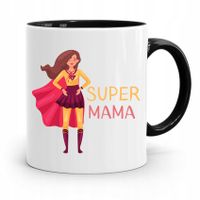 Kubek Czarny Prezent Dla Super Mamy Matki Mamusi Z Nadrukiem Ze Zdjęciem