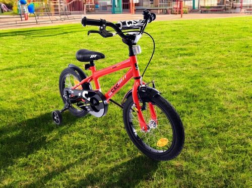 ROWER DZIECIĘCY CZERWONY LEKKA RAMA BOCZNE KÓŁKA ODBLASKI ROWEREK 16 CALI na Arena.pl