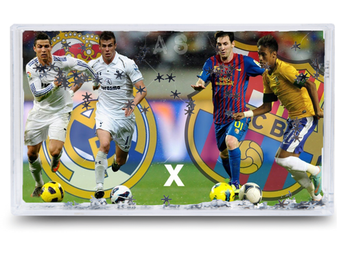 Akwarium - Ramka wodna 3D - Neymar, Messi na Arena.pl