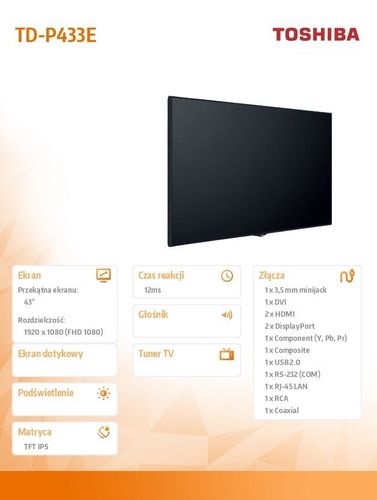 Monitor TD-P433E 43 1920x1080 24/7 400cd/m2 na Arena.pl