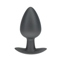 smooth silicone anal plug - large - 3.5" / 8,9 cm - gunmetal