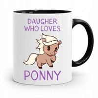 Kubek Czarny Dla Córki Daughter Who Loves Ponny Z Nadrukiem Ze Zdjęciem
