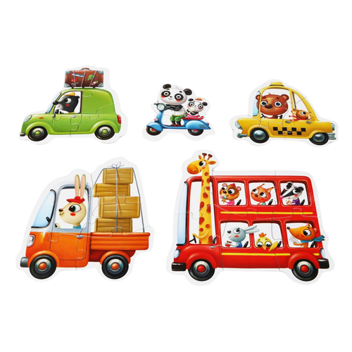 Edukacyjne Puzzle Puzzlika 5W1 Auta 20 Elementów 13784 na Arena.pl