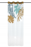 Zasłona gotowa ALOHA 140x260 cm bawełna na przelotkach BOHO wzór tropikalny