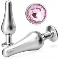 Korek analny ze stali nierdzewnej plug kryształ