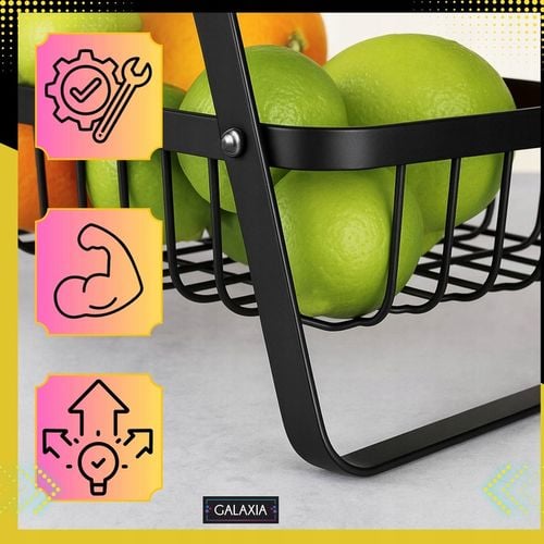 KOSZ NA OWOCE Koszyk na Warzywa Stojak Piętrowy Czarny 3 Poziomy na Arena.pl