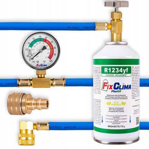 ZESTAW DO NAPEŁNIANIA KLIMATYZACJI AUT GAZ CZYNNIK CHŁODNICZY AUT R1234YF na Arena.pl