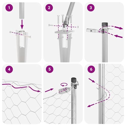 Ogrodzenie z słupkami Srebrny 0.6 x 25 m Stal pokryta PCV na Arena.pl