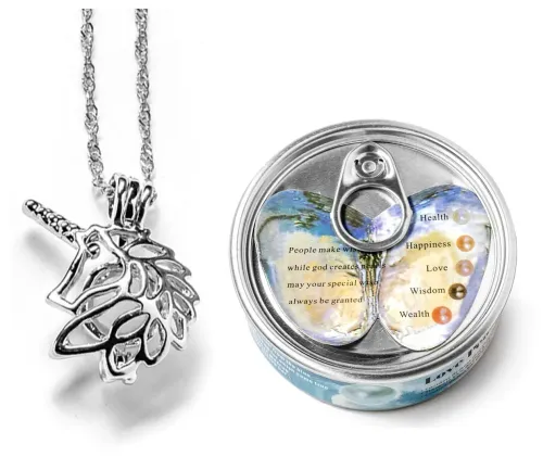 Naszyjnik Jednorożec z Dwoma Perłami - Prezent dla Dziewczyny na Arena.pl