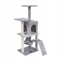 Drapak dla kota legowisko domek wieża budka wysoka szary 125 cm
