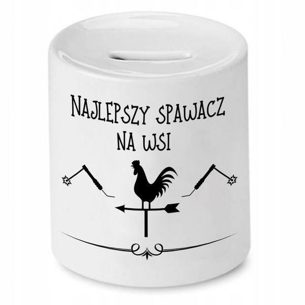 Skarbonka Prezent Dla Najlepszego Spawacza Na Wsi Z Nadrukiem Ze Zdjęciem zdjęcie 1