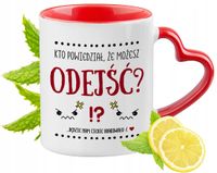 Pożegnanie Z Pracy Kubek Czerwony Z Uszkiem W Kształcie Serca Na Prezent