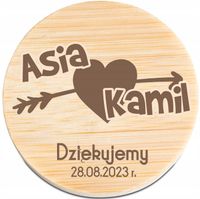 OTWIERACZ do piwa DREWNIANY personalizacja grawer podziękowania serce+data