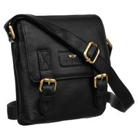 czarna listonoszka męska ze skóry naturalnej zamykana suwakiem