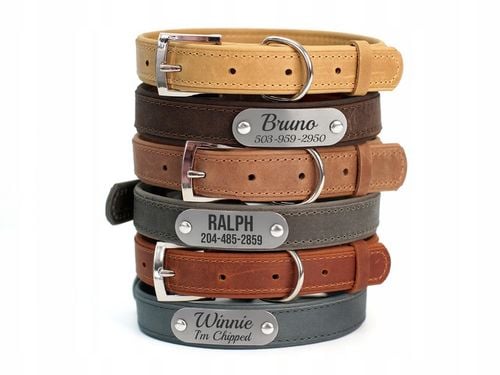 Obroża dla psa z identyfikatorem Cognac rozmiar M na Arena.pl