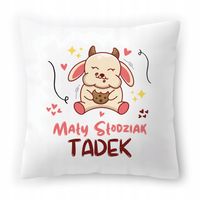 Poduszka Biała 40X40 Cm Dla Tadka Syna Dziecka Z Nadrukiem Ze Zdjęciem