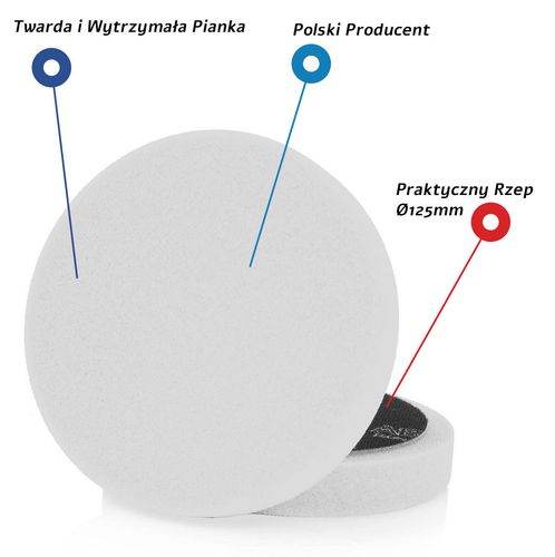 abw white - otwartokomórkowy pad polerski 150mm rzep na Arena.pl