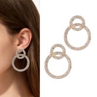 POZŁACANE kolczyki koła podwójne sztywne ZJAWISKOWE damskie wieczorowe