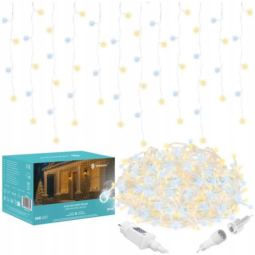 SOPLE 500LED LAMPKI ZEWNĘTRZNE 22,5M TIMER PILOT FLASH KURTYNA DWA KOLORY na Arena.pl