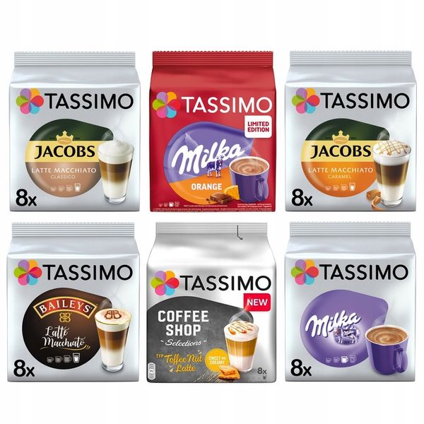 Kapsułki Tassimo Zestaw Latte Macchiato smakowe 48 kaw, 5+1 GRATIS! zdjęcie 1