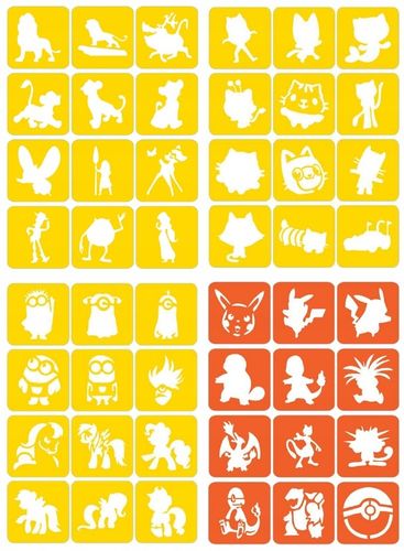 Szablony do tatuaży brokatowych, Tatuaże brokatowe - mix 100 sztuk na Arena.pl