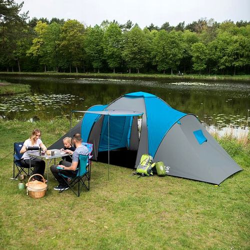 Turystyczny Namiot Kempingowy Duży Z 2 Wejściami 2 Sypialnie 6 osób SOLIDNY na Arena.pl