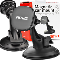 Uchwyt do samochodu na telefon szybę kokpit deskę magnetyczny AMIO-03787
