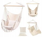 150 KG MOCNY FOTEL WISZĄCY OGRODOWY BRAZYLIJSKI BUJANY HUŚTAWKA HAMAK KOKON