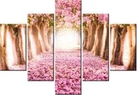 70 100CM OBRAZ 5 ELEM ROMANTYCZNA ALEJKA DRUK PŁÓTNO