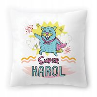 Poduszka Dla Karola Na Urodziny Ze Zdjęciem Na Prezent Biała 40X40 Cm