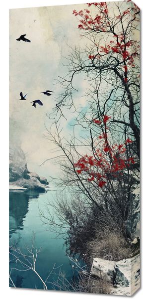 Obraz 40x90cm Zimowy Brzask Ptaków zdjęcie 1