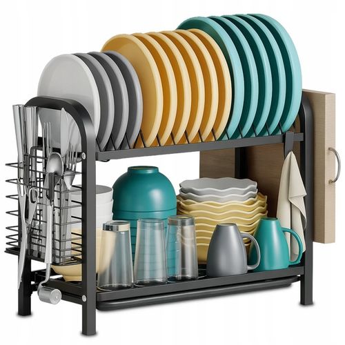 SUSZARKA DO NACZYŃ DWUPOZIOMOWA OCIEKACZ TALERZE SZTUĆCE + UCHWYT NA na Arena.pl