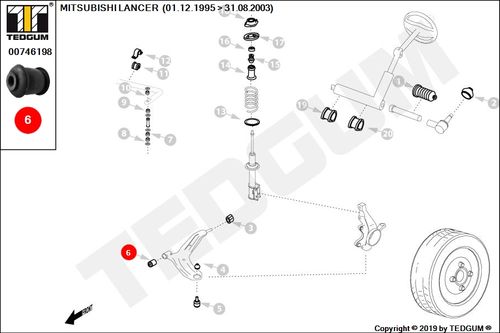 LANCER TULEJA WAHACZA PRZEDNIEGO 92- na Arena.pl
