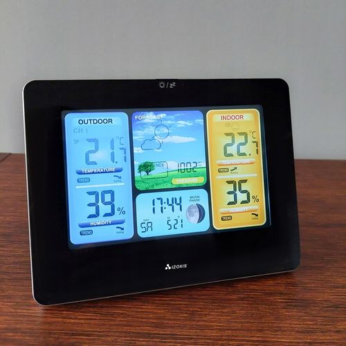 Stacja Pogodowa Pogody Higrometr Bezprzewodowa Termometr Czujnik Zegar Data na Arena.pl
