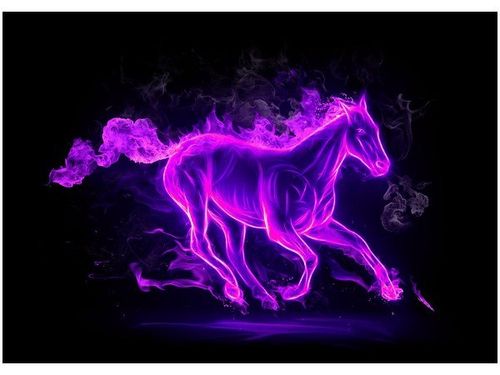 50X70CM FIOLETOWY MUSTANG OBRAZ POKOJU DREWNINE na Arena.pl