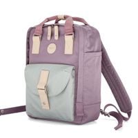 wodoodporny plecak miejski w fioletowo-miętowym kolorze zamykany suwakiem