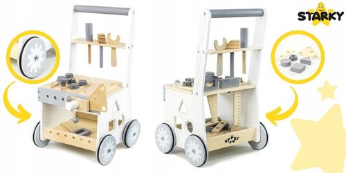 PCHACZ DREWNIANY CHODZIK JEŻDZIK DZIECI WARSZTAT ZESTAW MAJSTERKOWICZA 3w1 na Arena.pl