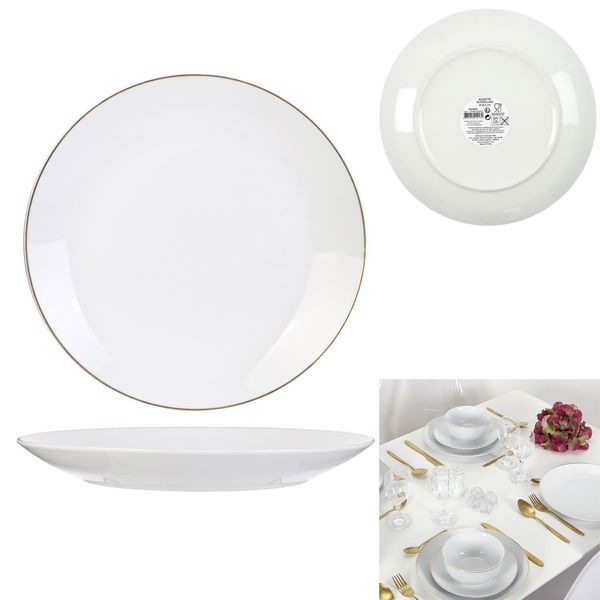 Talerz Pearl Gold 27cm biały zdjęcie 4