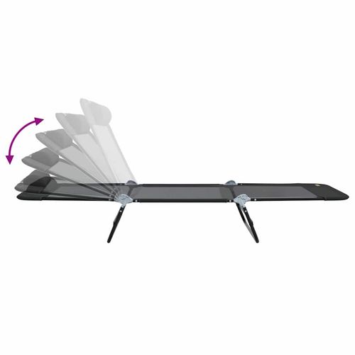 Składany leżak 2-osoba 2 pcs Czarny 182 x 55 x 85.5cm Textilene na Arena.pl