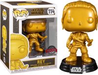 funko pop! star wars rey chrome mat gold 114 special edition