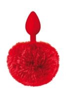 red pompom anal plug
