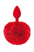 red pompom anal plug