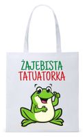 Torba Biała Eco Shopper Dla Tatuażysty Prezent Z Nadrukiem Ze Zdjęciem