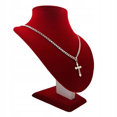 SREBRNY ŁAŃCUSZEK PANCERKA+KRZYŻYK 925+GRAWER DLA CHŁOPCA NA CHRZEST ROCZEK na Arena.pl