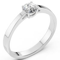 pierścionek z białego srebra 925 z diamentem (brylantem) 0,4 ct lab