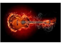 60X40CM PŁONĄCA GITARA OBRAZ
