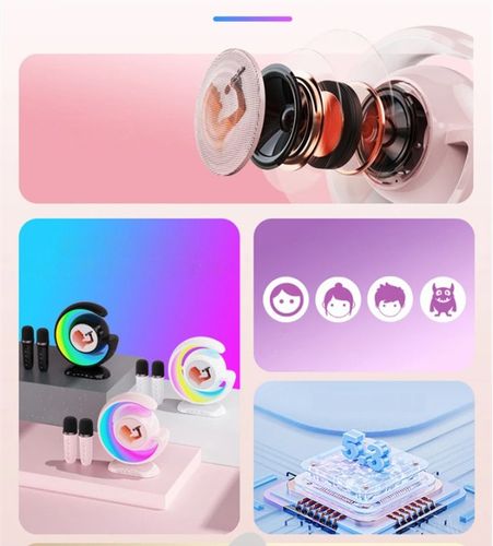 BEZPRZEWODOWY ZESTAW DO KARAOKE DLA DZIECI BLUETOOTH GŁOŚNIK + 2 MIKROFONY na Arena.pl