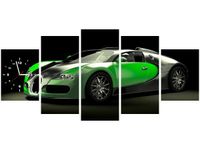 70CM 150CM ZEGAR 5 ELEM ZIELONE BUGATTI VEYRON DRUK OBRAZ
