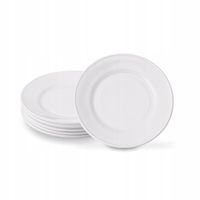 Komplet TALERZY DESEROWYCH 6szt OKRĄGŁE TALERZYKI BIAŁE do ciasta 15cm