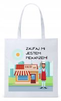 Dla Piekarza Prezent Torba Eco Biała Shopper Z Nadrukiem Ze Zdjęciem